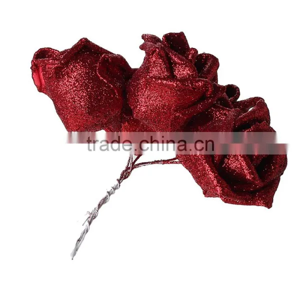 Beautiful Red Rose Flower Flowers Artificial Wedding Decoration photo-3