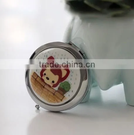 Promotional Round Pocket Mirror / Round Makeup Mirror / Round Compact Mirror photo-3