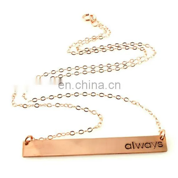 Pendant Personalized Jewellery Stainless Steel Bar Necklace