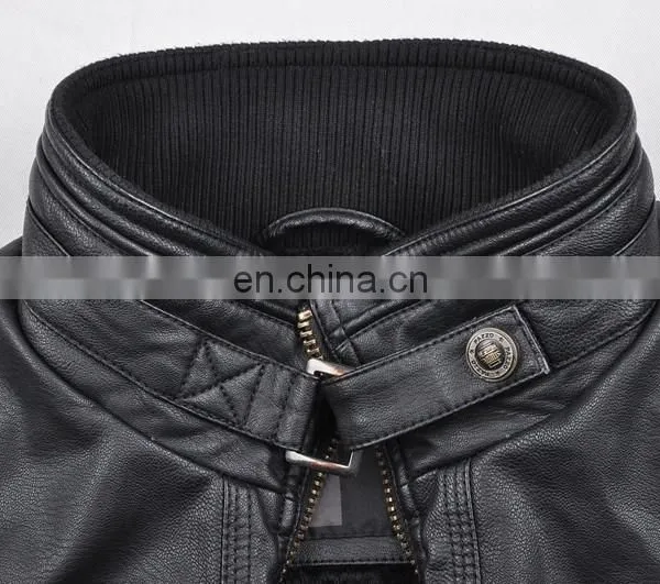 2015 Last Fashion Handsome Faux Fur Lining pu Leather Man Fur Coat photo-4