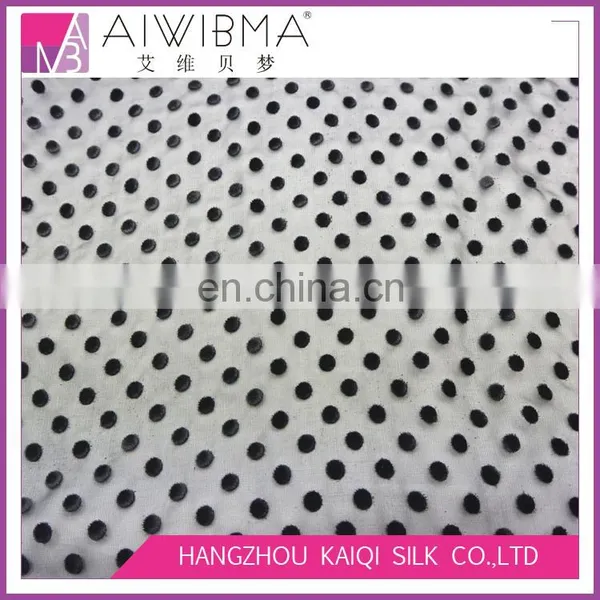 Plain Dyed Black Small Dots Design Silk Velvet Fabric Price Silk Rayon Velvet Burnout Fabric photo-6