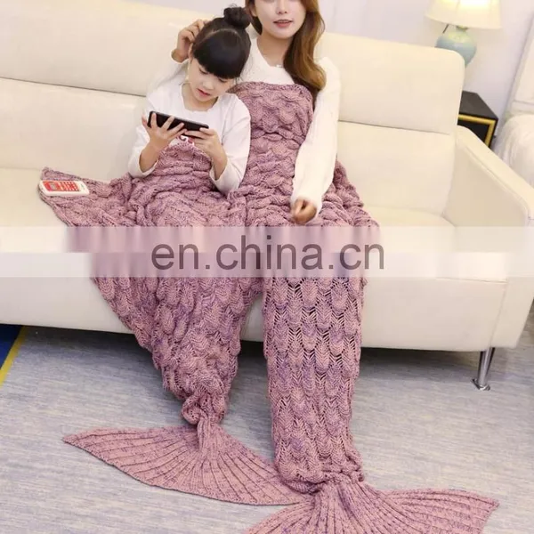 Different Color Wholesale Pink Mermaid Tail Blanket photo-6