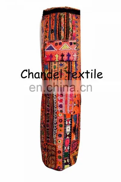 Yoga Mat Bag One of a Kind - Handmade With Antique Cross Body Purse Banjara Style Yoga Bag Yoga Met Bag Ethnic Hand Embroidered photo-2