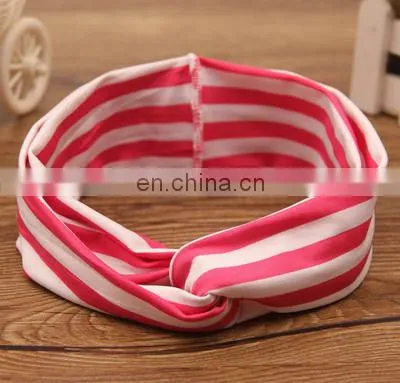 Wholesale Elastic Headwear Turban Headband Wrap With Strip Design Hair Band for Kid photo-6