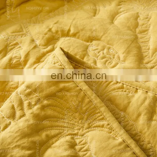 90gsm Washed Microfiber Bedding Set Bedspread With Embroidery Quilt Cover Bedding Set photo-6