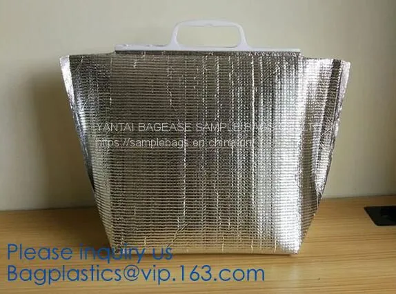 Insulated Thermal Non Woven Aluminum Foil Cooler Bag For Frozen Food,Reusable Insulated Aluminum Foil Thermal Lunch Cool photo-3