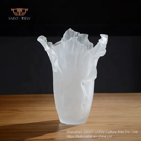 00:04 00:45 View Larger Image Share SAINT-VIEW Original Design Pate De Verre Crystal Glass Vase For Wedding Centrepiece Home Decor photo-2