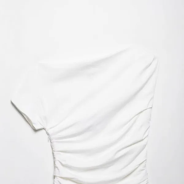 2025 New European and American Fashion Simple and Skinny Fold Short Dress photo-3