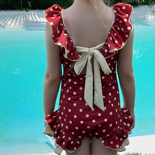 Summer Children's New Girls Swimsuit One-Piece Beach Vacation Swimsuit Sweet Little Girl Quick-Drying Swimwear photo-3
