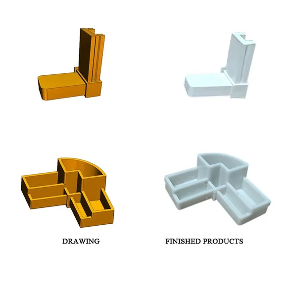 Factory Custom Any Color Aluminum Profile Door Window Right Angle Code Injection Molding Plastic Joint Connection Fittings