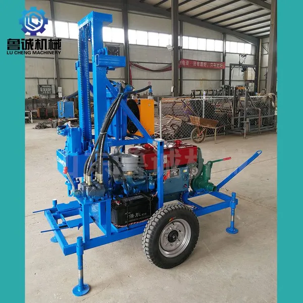150m wheeled diesel hydraulic water well drilling rig, easy to move household drilling equipment, small drilling machine for water well construction