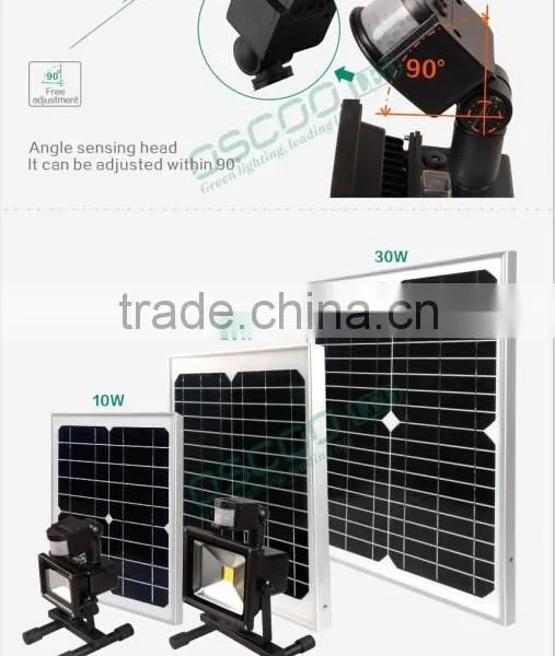 10W 20W 30w Portable Motion Sensor Rechargeable Led Solar Flood Light photo-6