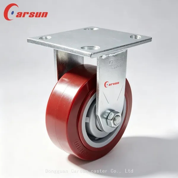 Carsun Heavy Duty Industrial Caster Wheels 5-Inch Polyurethane Wheels Rigid Caster