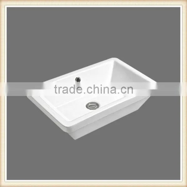 Bathroom Sanitary Ware Square Wood Cabinet Art Ceramic Basin