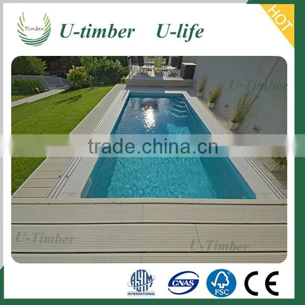 Water-proof Plastic Wood Flooring / Decking From U-timber for Swimming Pool