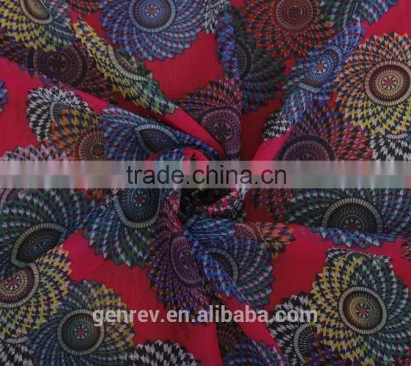 Polyester Fabric Printing Flower Printed Chiffon Fabric Digital Fabric Printing Factory Direct Sale photo-2