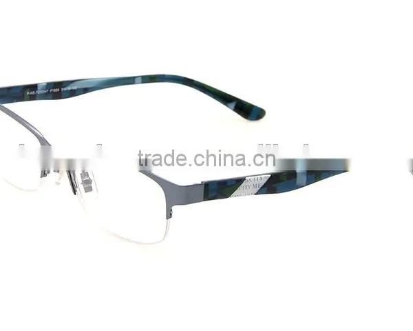 Half Frame Stainless Steel Facing Acetate Temple Spectacle Frames photo-3
