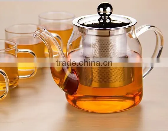 Office Personal Glass Tea Pots With Stainless Steel Infuser Hebei Factory Supplies photo-2