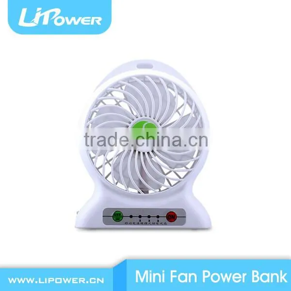 Rechargable Super Strong Wind Desk Mini Fan With Power Bank Function Adjustable Speed and LED Flashlight photo-4