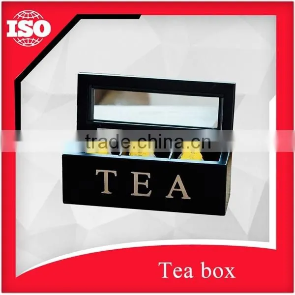 High-end Dark Wood Tea Display Box With Glossy Surface photo-3