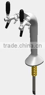 Double Faucet Snake Font With European Flow Control Tap & ABS Spout