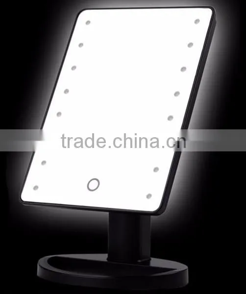 Touch Sensor Free Rotating LED Lighted Cosmetic Mirror Stand photo-5