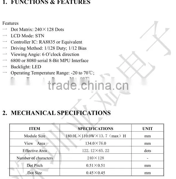 Hot Sale LCD 240X128 Graphic Lcd Display photo-4