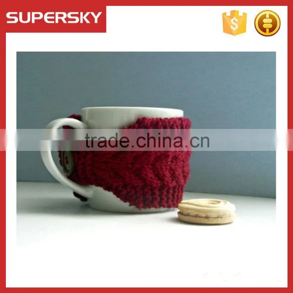 V-67 Warming Crochet Knitted Cosy Sleeve Cup Mug Sweater photo-2