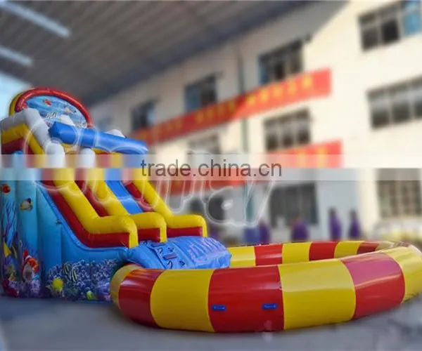 2016 Popular Inflatable Swimming Pool Rental Trampoline With Slide photo-5