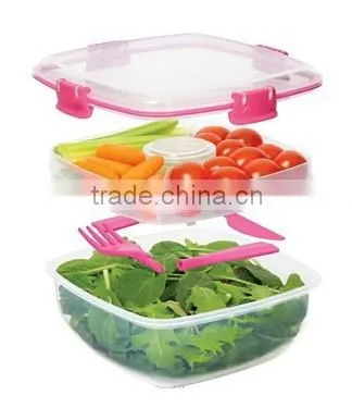 Salad Container, Salad to go Container, Food Container, 2 Layers Food Container photo-3