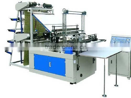 HQ-450x2 Full Automatic Double Lines Plastic T-shirt Bag Making Machine: photo-5