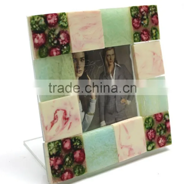 Hand Made Resin Tiles Ftd. Designer Photo Frame - Photo 4" x 4" ( Opening : 2" x 2")