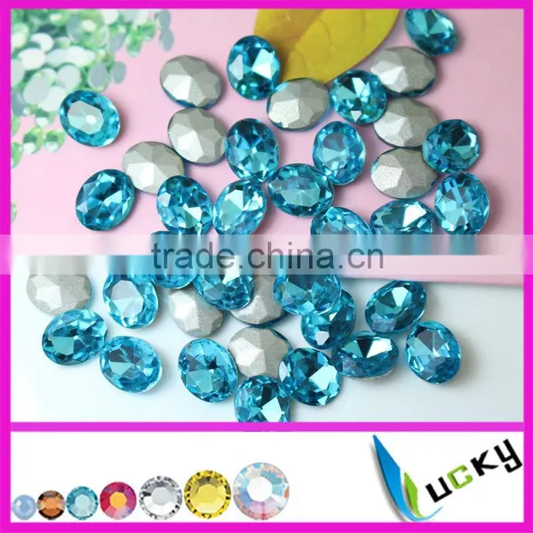 Loose Dress Stones Crystals Egg Shape Pointed Foil Back Rhinestones