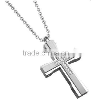 Blue 316L Stainless Steel Jesus Pendant Titanium Cross Pendant for Men photo-6