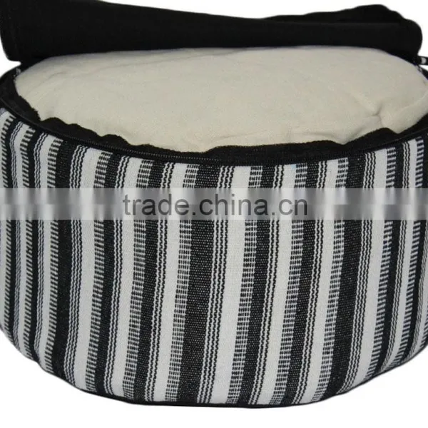 Tall Meditation Zafu Cushion in Natural Cotton Fabric photo-3