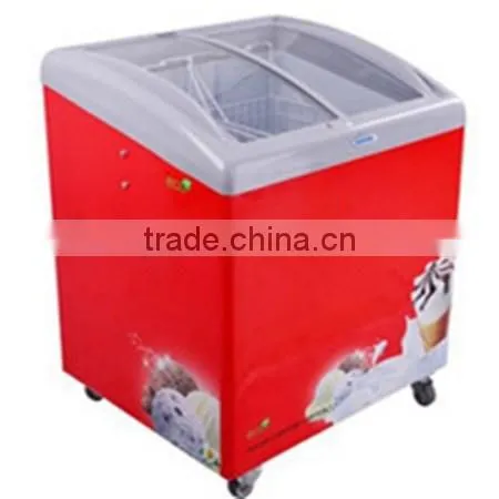 Curved Sliding Glass Door Chest Showcase in SD -- 182L photo-2