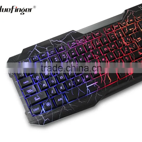 Colorful Cool Cheaper USB Wired Keyboard in Rainbow Crack Parttern photo-4