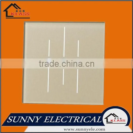 Elegant Design 3 Gang Remote Switch Manufacturer in China Gold Color