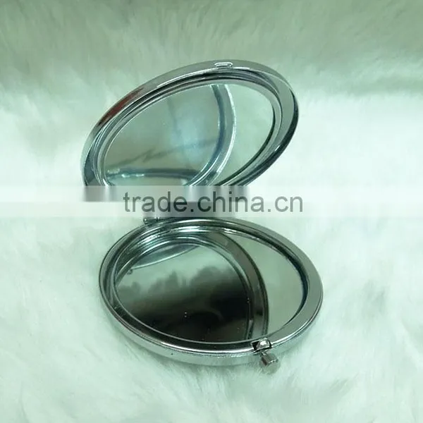 Red Stainless Steel Cosmetic Mirror/red Round Metal Compact Mirror/red Stainless Steel Makeup Mirror photo-2