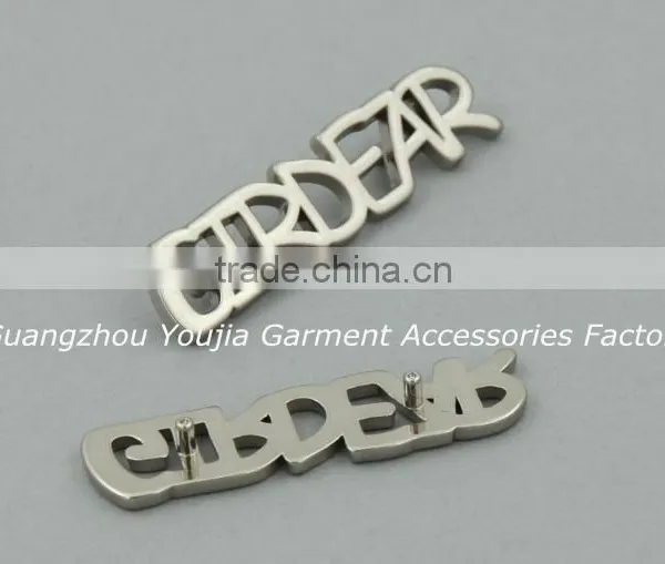 Silver Color Metal Letters Logo Label Tags for Scarf photo-2