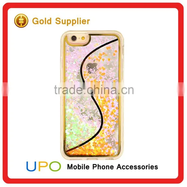 [UPO] 2016 New Design Colorful Bling Glitter Star 3D Liquid Quicksand Hard Plastic TPU Mobile Case for Iphone 6 photo-2