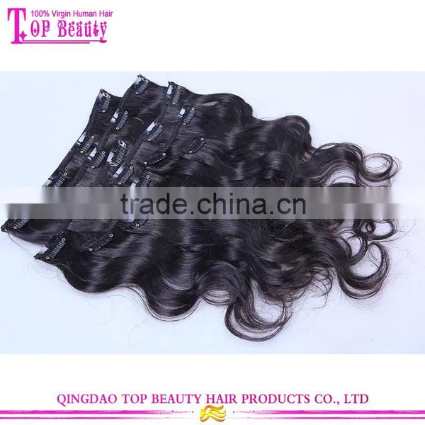 Unprocessed Hair Extension Clip in 200grams, Cheap Body Wave Human Hair Clip in Extensions photo-5