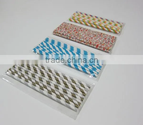 Striped Paper Straws, Paper Drinking Straws, Paper Wrapped Straws