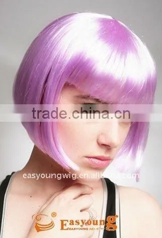 New Halloween Wig, Cheap Purple Synthetic Hair Short Bob Wigs, Party Wig photo-2