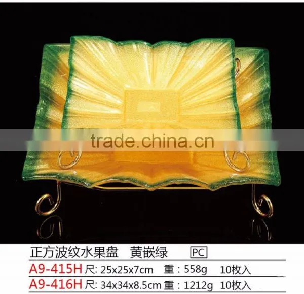Plastic Colorful Fruit Serving Tray With Stainless Steel Holder photo-3