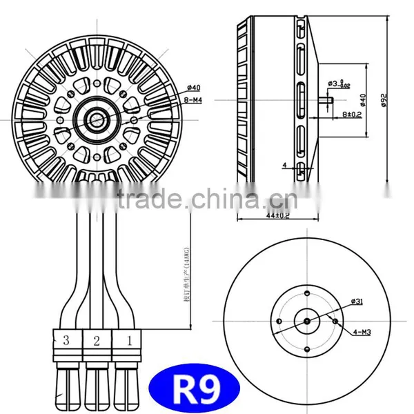 New 6215 RC Multicopter Power Brushless Motor Outrunner KV330 Electric Power Motor for Multi-rotor photo-4