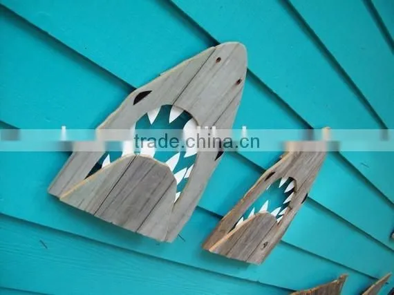 Rustic Wooden Shark Wall Art photo-5