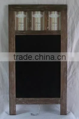 Antique Wooden Wall Chalkboard With Photo Frame & Resin Decor photo-2
