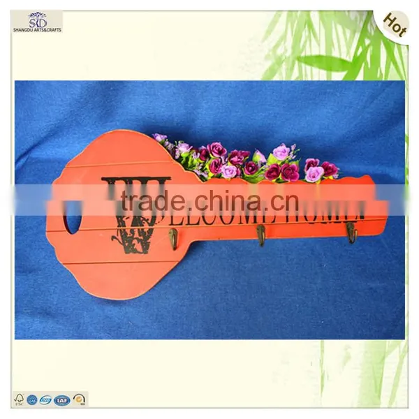 Stylish Interior Decorating Key Shape Clothes Use Wooden Holder photo-5