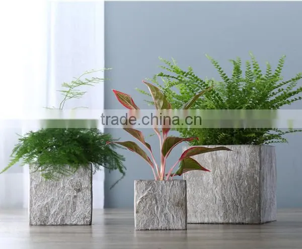 Sigma Hot Selling Small Ceramic Flower Pot Square Outdoor Planters photo-2